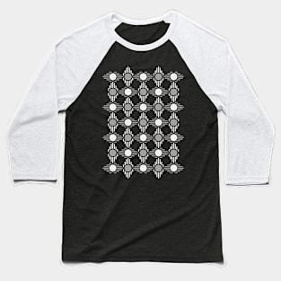 Geometric Pattern. Circles and Rhombuses (blue background) Baseball T-Shirt